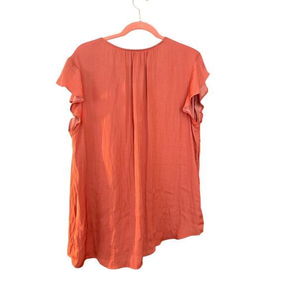 Cynthia Rowley V-Neck Blouse Top Flutter Sleeves Lightweight Summer Boho Career - Picture 4 of 8